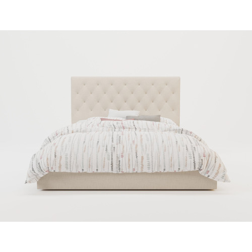 Beige-Oxford-Gas-Lift-Storage-Bed-Frame