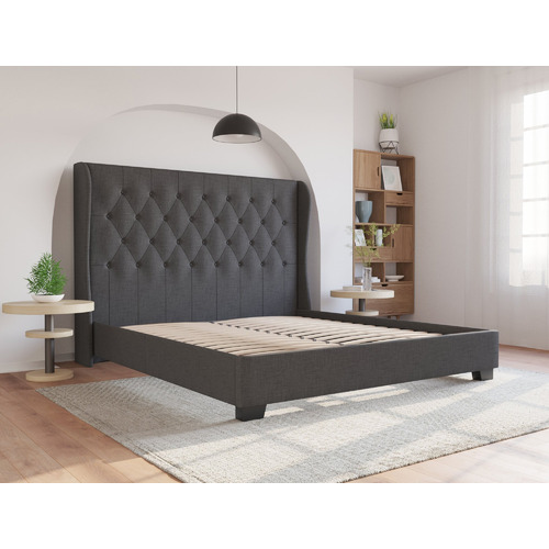 Charcoal-Harlow-Winged-Bed-Frame