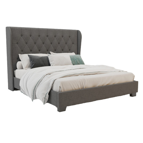 Charcoal-Harlow-Winged-Bed-Frame