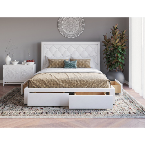 White-Miles-Faux-Leather-Bed-Frame-with-Storage