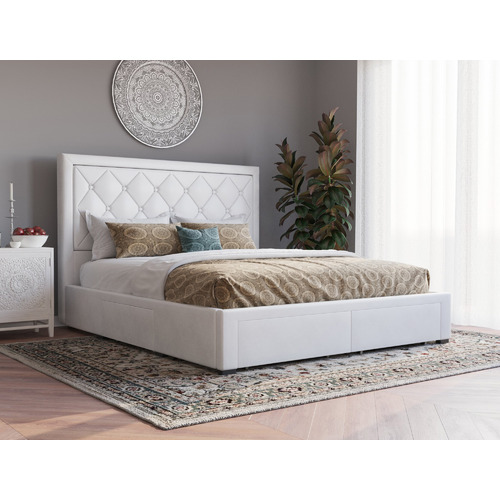 White-Miles-Faux-Leather-Bed-Frame-with-Storage
