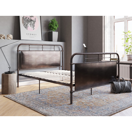 Rustic-Brown-Kingston-Metal-Bed-Frame-RUSTIC