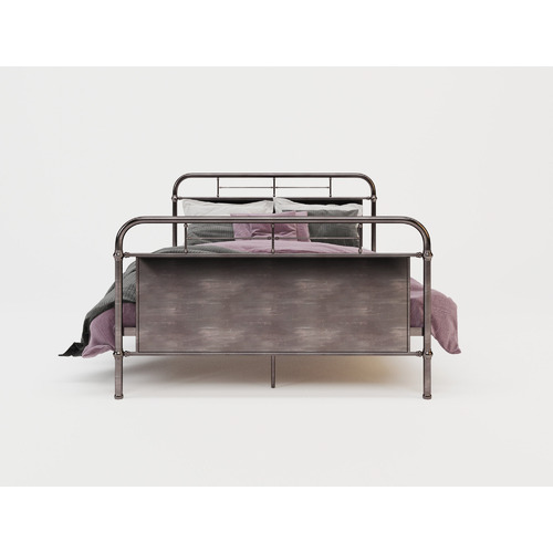 Rustic-Brown-Kingston-Metal-Bed-Frame-RUSTIC