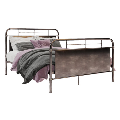 Rustic-Brown-Kingston-Metal-Bed-Frame-RUSTIC