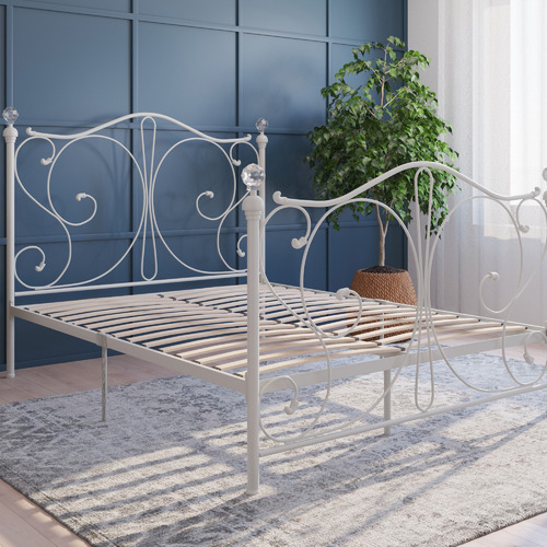 White-Classic-Sophie-Metal-Bed-Frame
