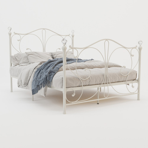 White-Classic-Sophie-Metal-Bed-Frame