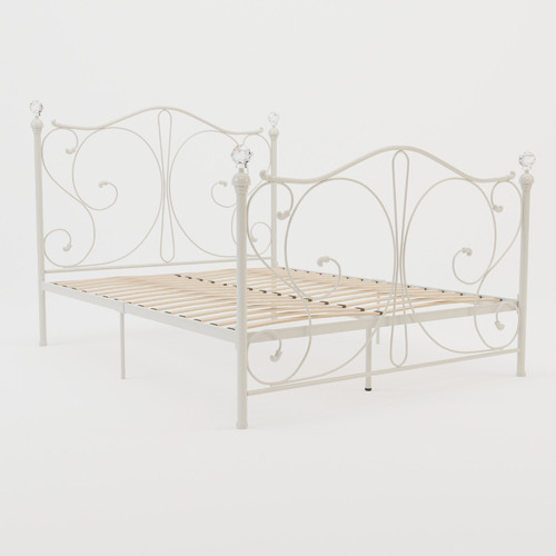 White-Classic-Sophie-Metal-Bed-Frame