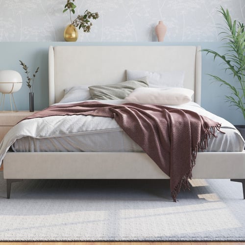 Beige-Zheng-Upholstered-Bed-Frame-with-Black-Legs