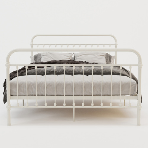 Rawson & Co Ivory White Carter Metal Bed Frame | Temple & Webster