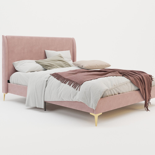 Pink-Zheng-Velvet-Bed-Frame-with-Gold-Legs