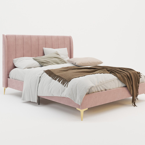 Pink-Modern-Classic-Herman-Velvet-Bed-Frame