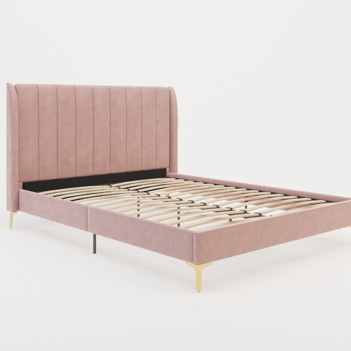 Pink-Modern-Classic-Herman-Velvet-Bed-Frame