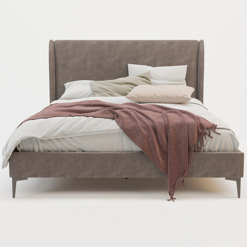Grey-Zheng-Velvet-Bed-Frame-with-Black-Legs