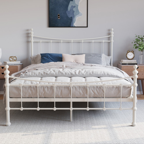 White-Modern-Classic-Julia-Steel-Bed-Frame