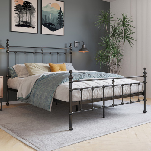 Rawson & Co Black Modern Classic Valarie Steel Bed Frame | Temple & Webster