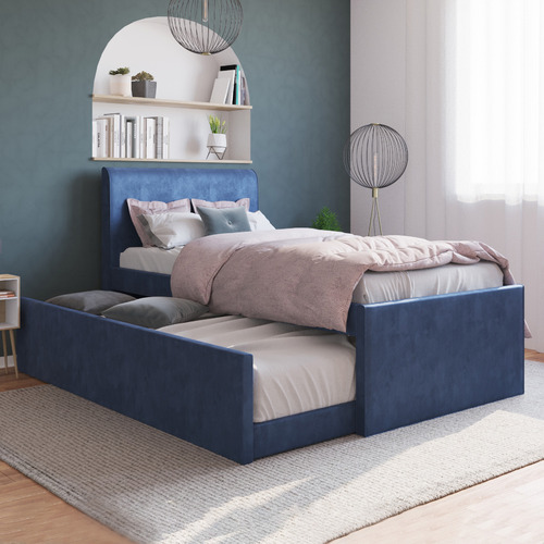 Selina-Kids-Velvet-King-Single-Bed-with-Trundle