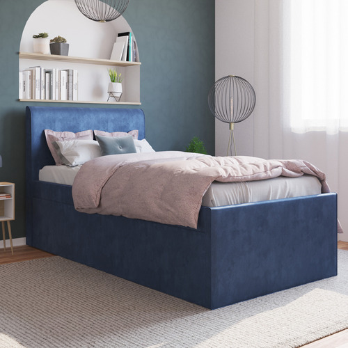 Selina-Kids-Velvet-King-Single-Bed-with-Trundle