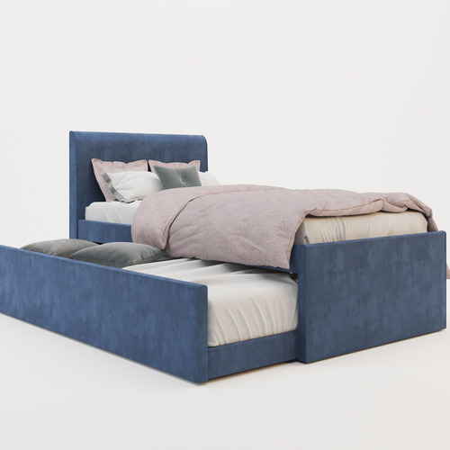 Selina-Kids-Velvet-King-Single-Bed-with-Trundle