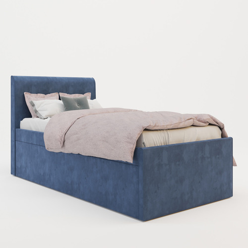 Selina-Kids-Velvet-King-Single-Bed-with-Trundle