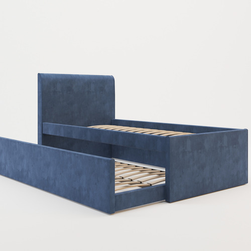 Selina-Kids-Velvet-King-Single-Bed-with-Trundle