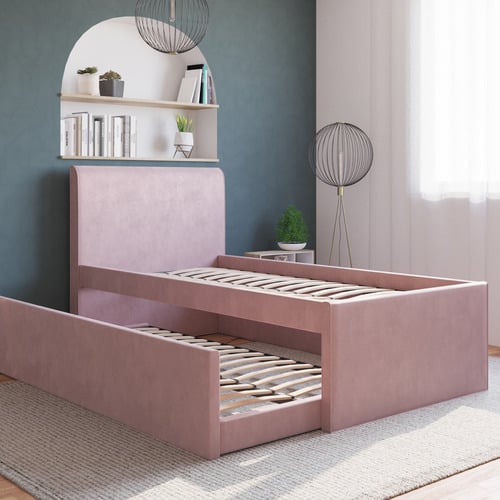 Selina-Kids-Velvet-King-Single-Bed-with-Trundle