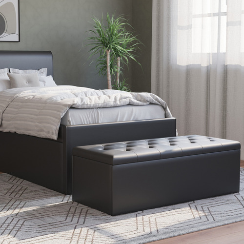 Oxford-Faux-Leather-Storage-Ottoman-Bench