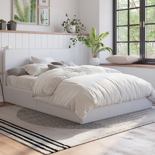 Como-PU-Leather-Gas-Lift-Storage-Bed-Frame