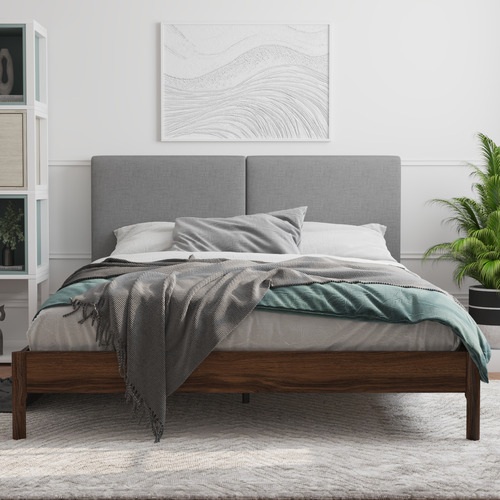 Grey Trolig Wooden Bed Frame