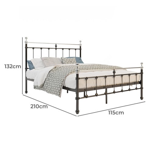 Black & Chrome Modern Classic Valarie Steel Bed