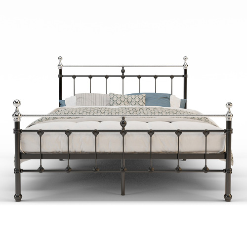 Black & Chrome Modern Classic Valarie Steel Bed