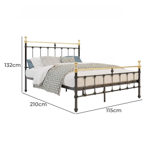 Black & Gold Modern Classic Valarie Steel Bed