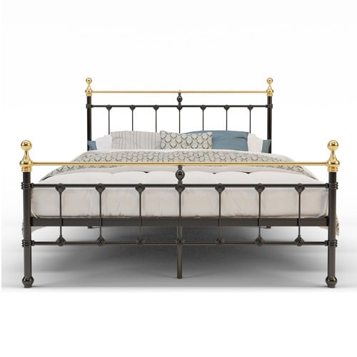 Black & Gold Modern Classic Valarie Steel Bed