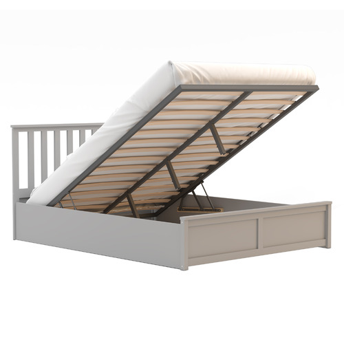 Grey Olsen Pine Wood Gas Lift Storage Bed Frame