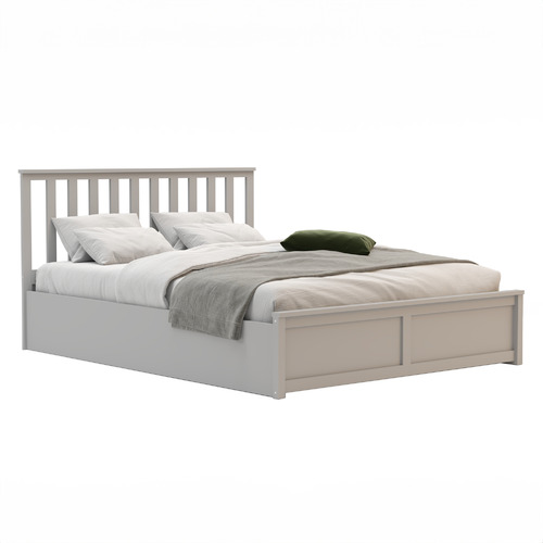 Grey Olsen Pine Wood Gas Lift Storage Bed Frame