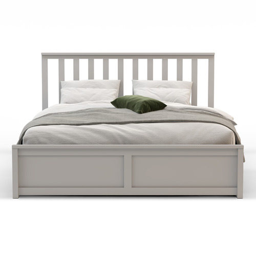 Grey Olsen Pine Wood Gas Lift Storage Bed Frame