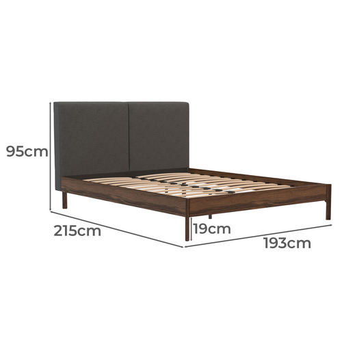 Charcoal Trolig Wooden Bed Frame