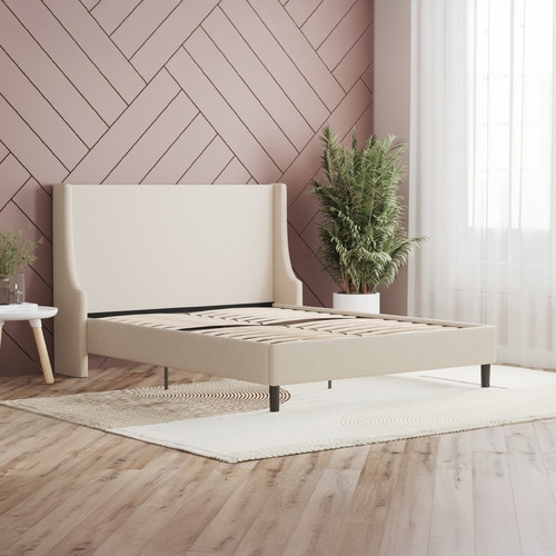 Beige-Giarid-Upholstered-Bed-Frame