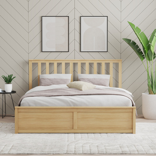Olsen Pine Wood Gas Lift Storage Bed Frame
