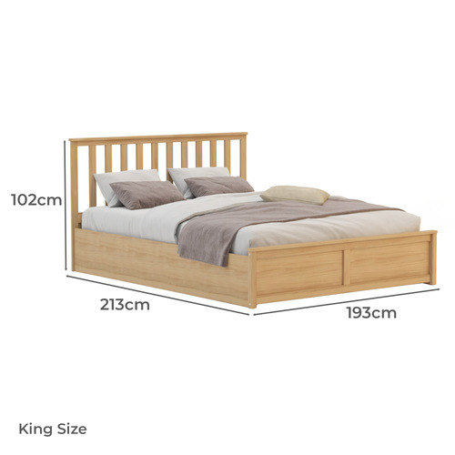 Olsen Pine Wood Gas Lift Storage Bed Frame