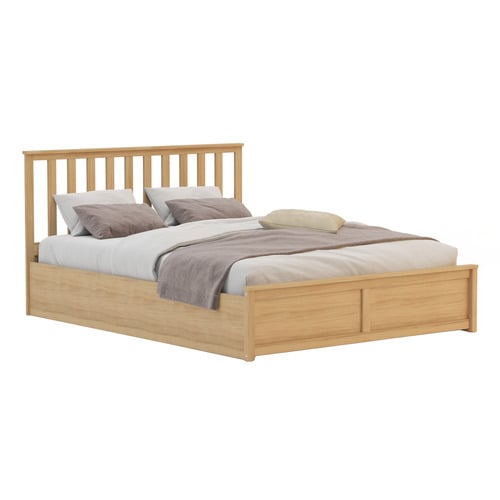 Natural-Olsen-Pine-Wood-Gas-Lift-Storage-Bed-Frame