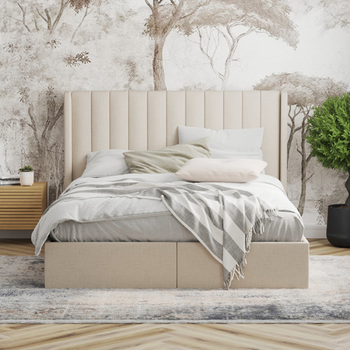 White Oak Tulawie Bed with Drawers