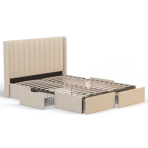 White Oak Tulawie Bed with Drawers