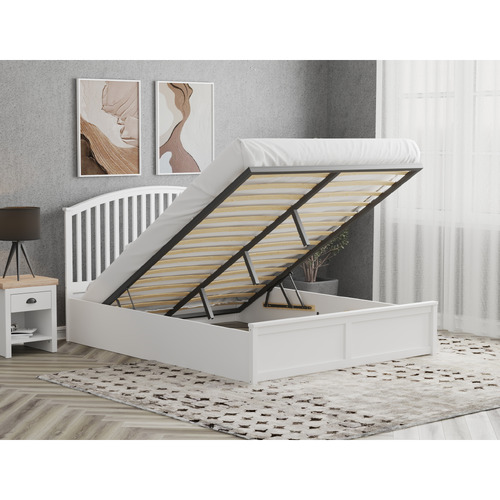 White Yebes Gas Lift Bed
