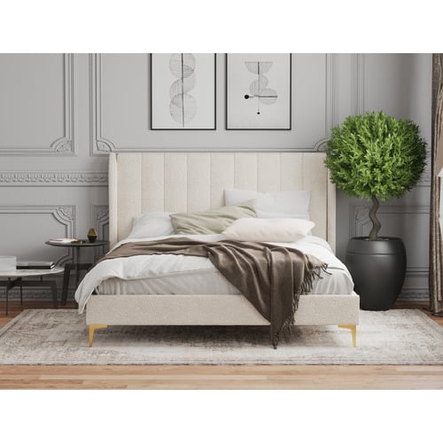 Ivory-White-Modern-Classic-Herman-Boucle-Bed-Frame