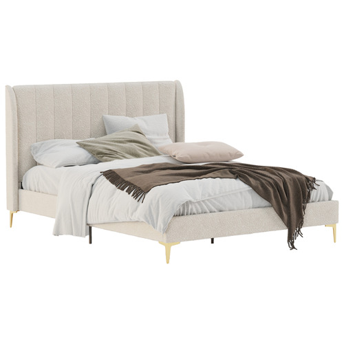 Ivory-White-Modern-Classic-Herman-Boucle-Bed-Frame