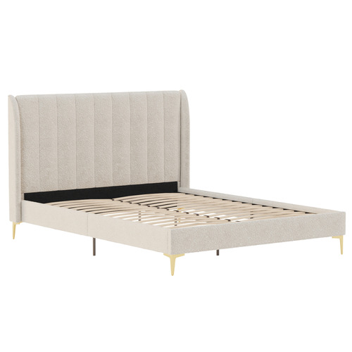 Ivory-White-Modern-Classic-Herman-Boucle-Bed-Frame