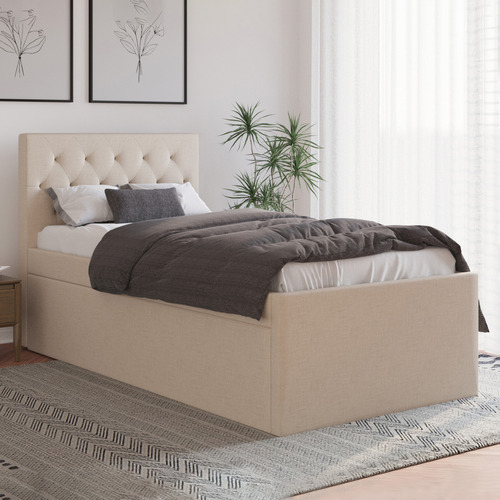 Grey Oxford King Single Bed with Trundle