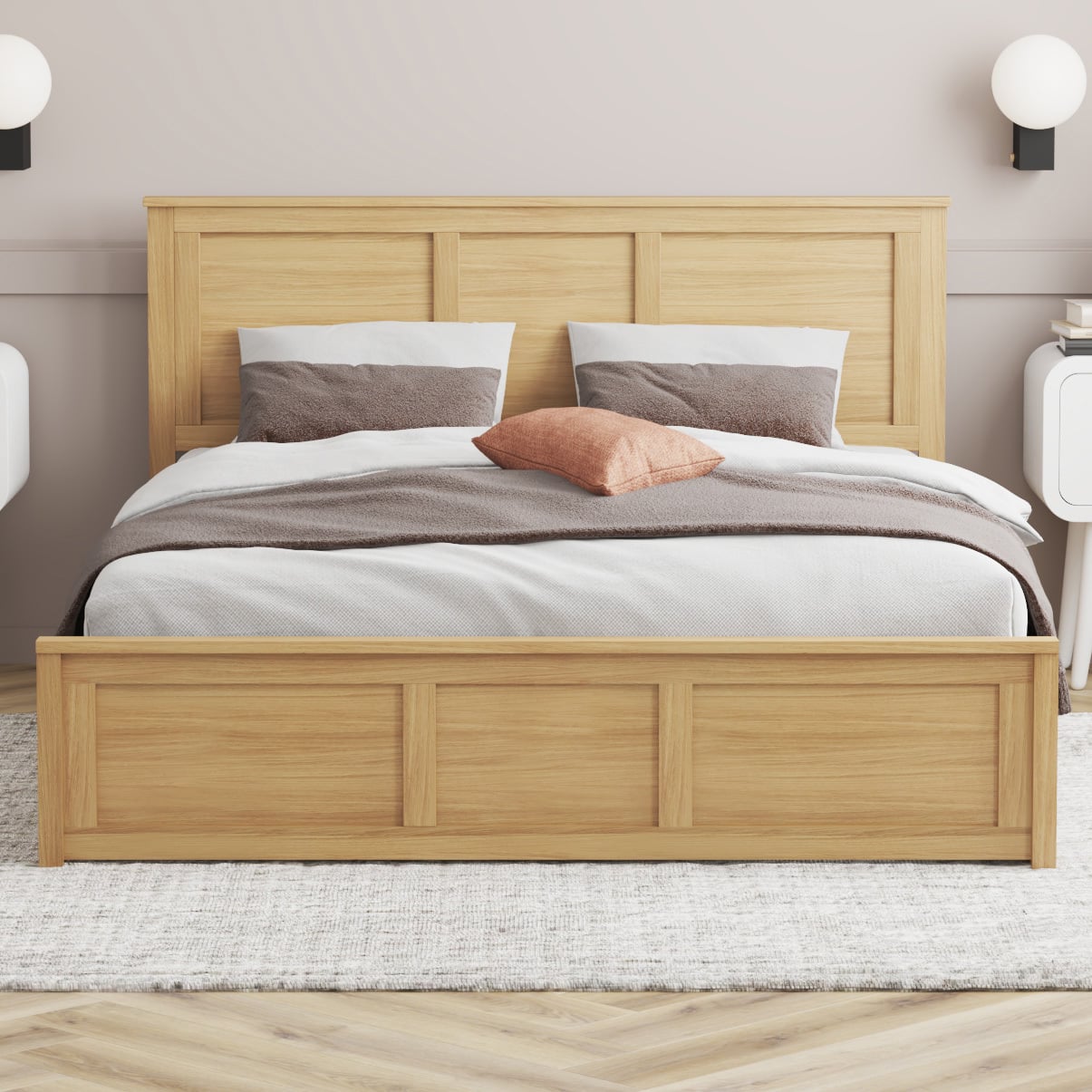 Kiara Pine Wood Gas Lift Storage Bed Frame