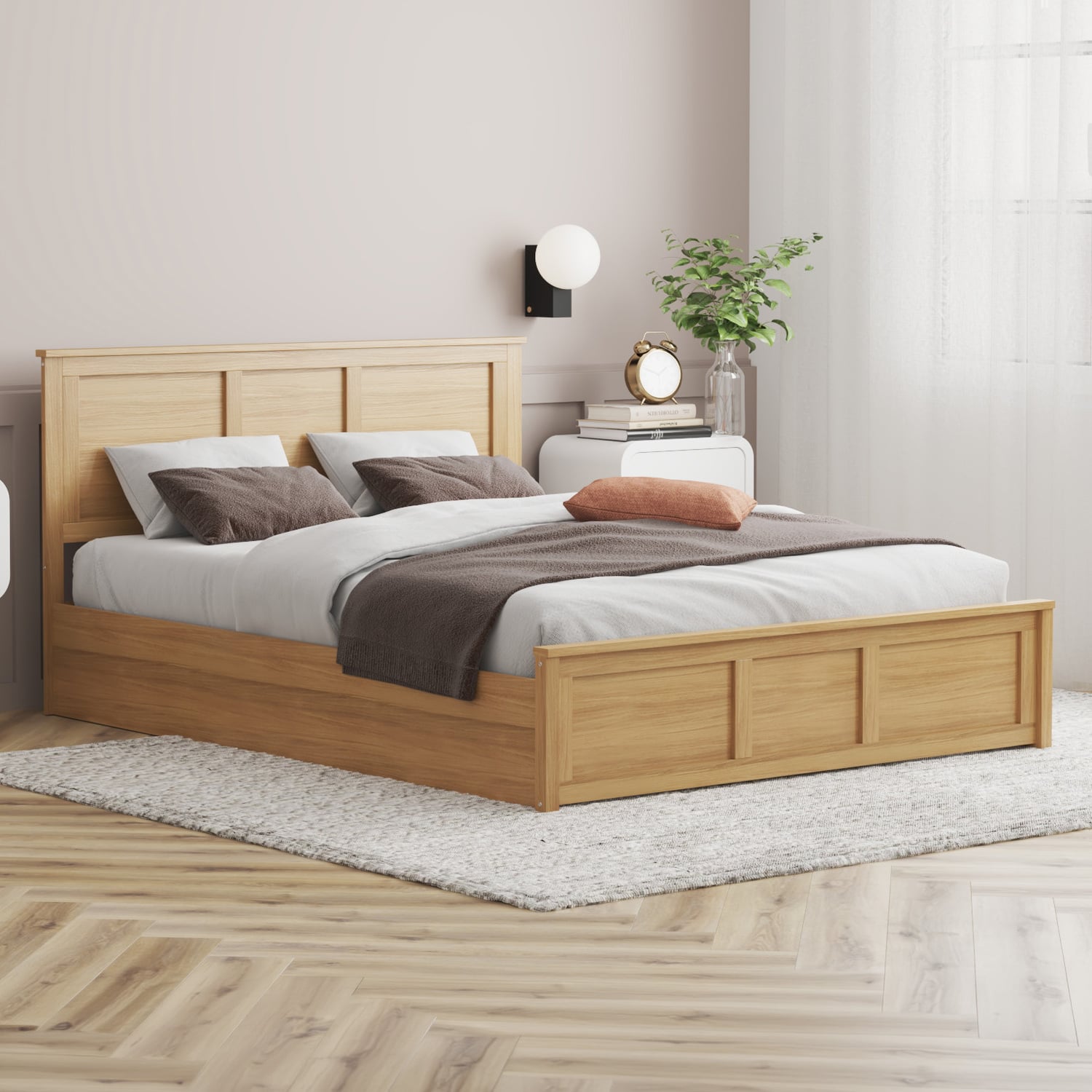 Kiara Pine Wood Gas Lift Storage Bed Frame