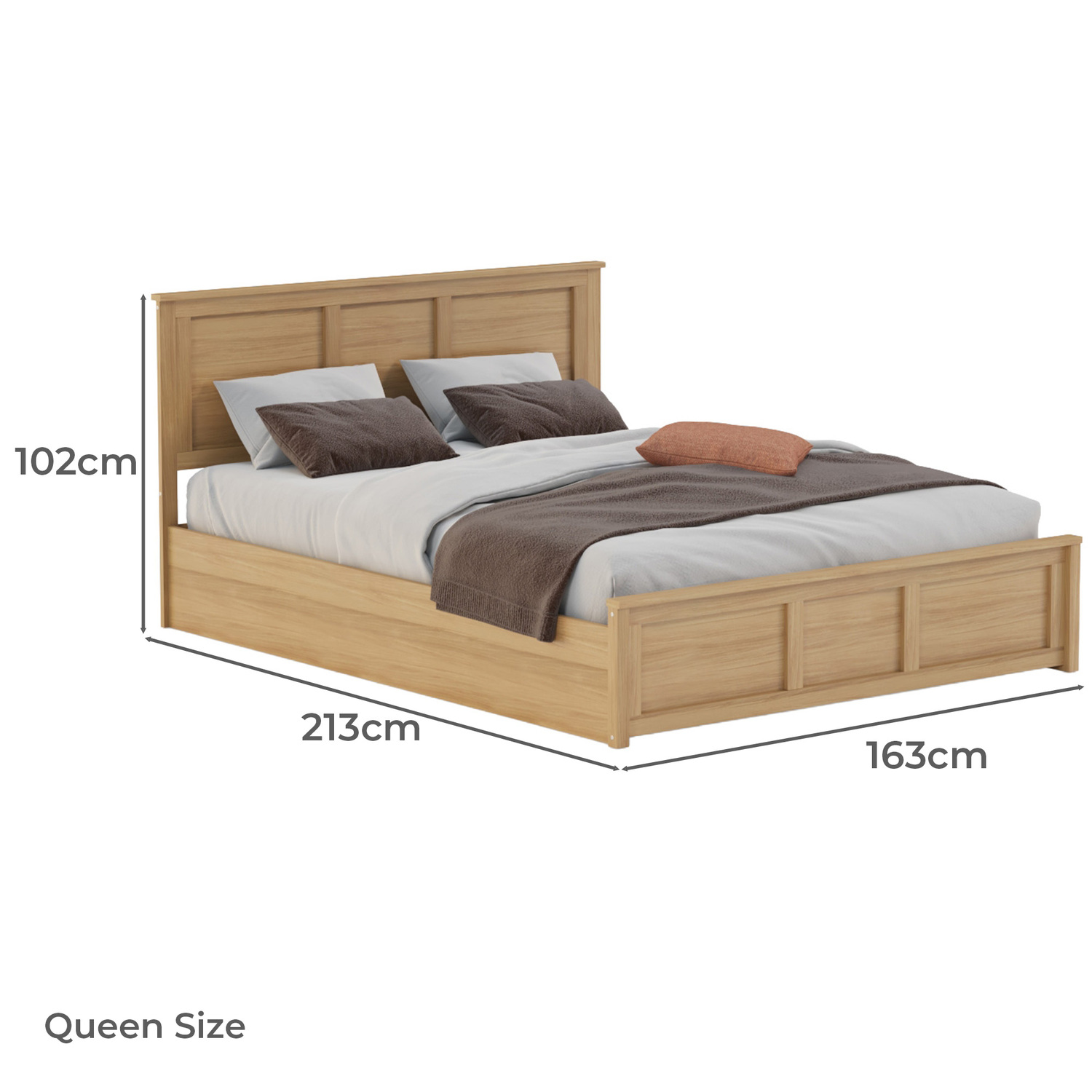 Kiara Pine Wood Gas Lift Storage Bed Frame